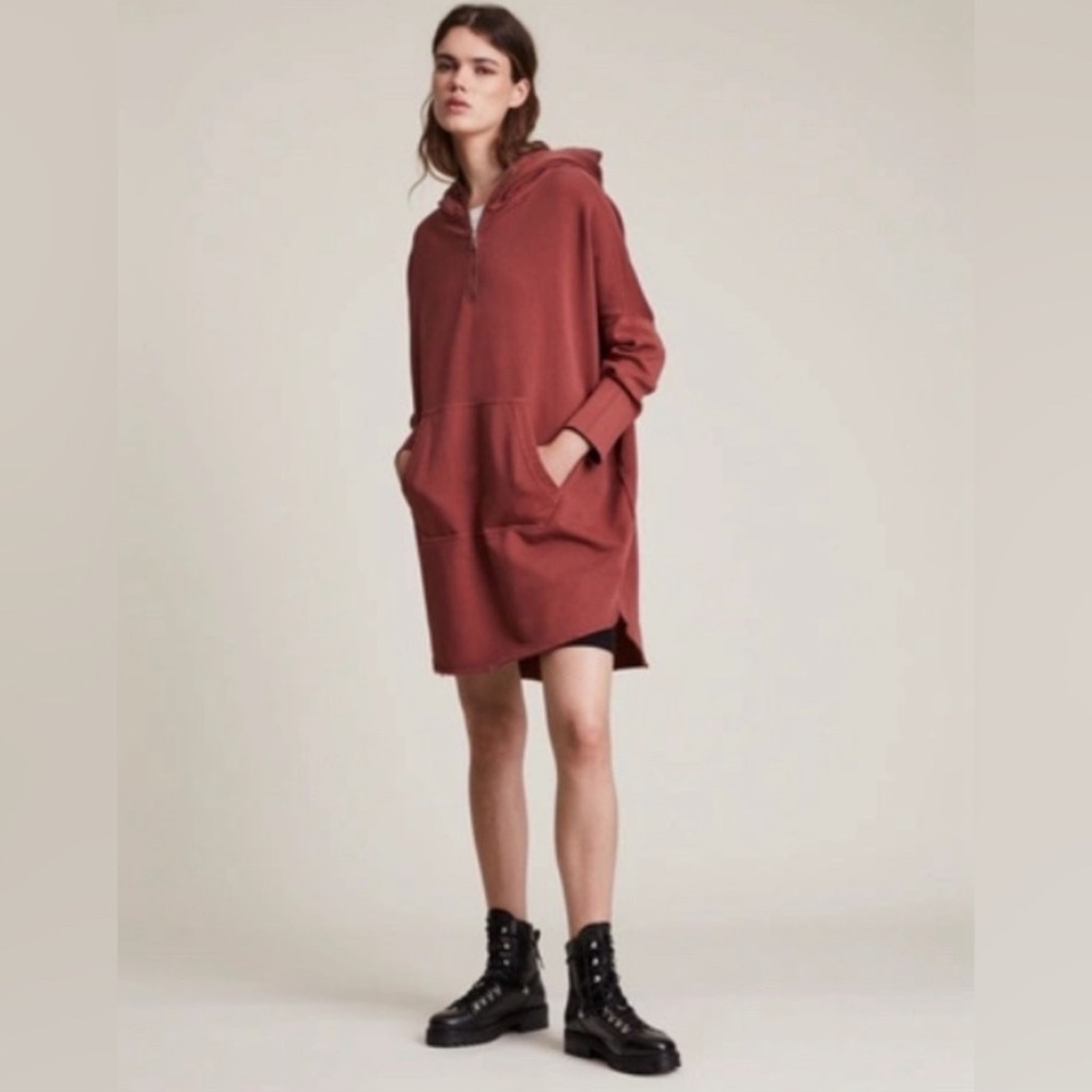 NWT- All Saints XONDA HOODY DRESS
WILD BERRY RED XS hoodie dress